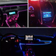 Автомобильная светодиодная ЛЕД подсветка RGB в салон автомобиля, Bluetooth управление, опто волокно - изображение 2