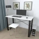 Письменный стол Ferrum-decor Драйв 750x1400x700 Черный металл ДСП Белый 16 мм (DRA106) - изображение 1