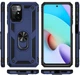 Чехол Shield для Xiaomi Redmi 10 / Redmi 10 2022 бампер противоударный с подставкой кольцом Blue - изображение 4