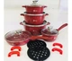 Набор посуды HIGHER KITCHEN НК-305 красный - изображение 1