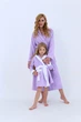Махровый детский халат IDEAL TEXTILE с капюшоном, 380 г/м2 лиловый+белый на 3 года (98 - 110 см) - изображение 3