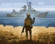 Картина по номерам Kontur 40×50 см. "Русский военный корабль" ©Boris Groh DS0405 - изображение 1