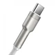 Кабель швидкого заряджання USB-Type-C Baseus Cafule Metal 66W Fast Charging (6A) White 2m, білий (CAKF000202) - зображення 3