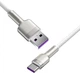 Кабель швидкого заряджання USB-Type-C Baseus Cafule Metal 66W Fast Charging (6A) White 2m, білий (CAKF000202) - зображення 5