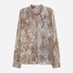 Блузка женская H&M 0810671-01 32 Серая с бежевым (KAY2000001108536) - изображение 1