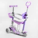 Детский самокат - трансформер 6 в 1 с бортиком и подсветкой Best Scooter Pastel лиловый B-4125 - изображение 4
