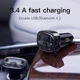 Автомобильный FM-трансмиттер (FM-модулятор) Baseus T-Complex S09 Bluetooth MP3 c функцией зарядного устройства 2-USB (3.4А) и вольтметром CCTM-01 - изображение 7