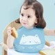 Дитячий нагрудник слинявчик силіконовий з кишенею CUMENSS Cat Light Blue - зображення 2