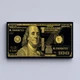 Картина з грошима Холстович Gold Franklin 30x60 см. Картина з доларами для дому чи офісу - зображення 1