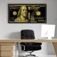 Картина з грошима Холстович Gold Franklin 30x60 см. Картина з доларами для дому чи офісу - зображення 2