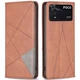 Чехол-книжка с кармашками UniCase Geometric Pattern для Xiaomi Poco M4 Pro 4G - Coffee - изображение 1