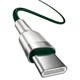 Кабель быстрой зарядки «Type-C to Type-C» Baseus Cafule Metal Green 100W Fast Charge (5A) 1m, зелёный (CATJK-C06) - зображення 2