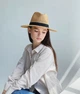 Шляпа соломенная D.Hats федора с чёрной лентой цвет коричневый - изображение 2