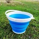 Складне відро силіконове 10 літрів UKC Silicon Bucket Синє - зображення 7