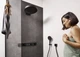 Душевая лейка HANSGROHE Rainfinity с кнопкой 132мм пластик черная 26864340 - изображение 4