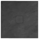 Піддон для душової кабіни REA BLACK ROCK 90x90x3.5см квадратний акриловий із сифоном чорний REA-K4581 - зображення 1