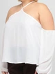Топ однотонный кэжуал Boohoo LPB030719-53 2XL (644222XL) Белый - изображение 3
