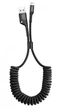 Кабель Baseus Fish eye Spring Data Cable USB For lightning 1m CALSR-01 Black - зображення 1