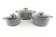 Набор кастрюль с мраморным покрытием А-Плю 6 предметов (AP-1490) - изображение 1