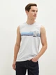 Мужская майка LC Waikiki с сине-голубыми полосками South Blue XXL Серая (LCW T-shirt -7144) - изображение 3