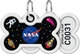 Адресник для собак и котов металлический WAUDOG Smart ID c QR паспортом "NASA", кость, 40х28 мм (0640-0147Collar) - изображение 1