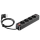 Удлинитель сетевой Hoco NS1 Aura 4-bit extension cable socket 4 розетки 3 юсб черный - изображение 2