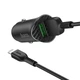 Автомобільний зарядний пристрій HOCO Z39 Farsighted dual port QC3.0 18W set(iP) Black (6931474735041) - изображение 4