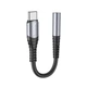 Перехідник Type-C на навушники mini jack 3.5 Digital Audio Converter HOCO LS33 (0.12m, DAC). Black-Grey - зображення 2