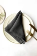 Льняные салфетки TouchableLinen 1 шт Темно-серый 45х45 см - изображение 3