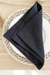 Льняные салфетки TouchableLinen 1 шт Темно-серый 45х45 см - изображение 5