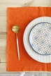 Сервировочный коврик (ланчмат) из льняной ткани TouchableLinen 1 шт 40x50 см Оранжевый Подставка под тарелки - изображение 2