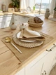 Льняной сервировочный коврик (ланчмат) TouchableLinen 1 шт 40x50 см Коричнево-золотой Подставка под тарелку - изображение 4