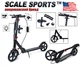 Детский двухколесный самокат Scale Sports SS-18 со складной конструкцией и ручным тормозом, Черный - изображение 1