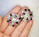 Сережки серебряные с изумрудом, сапфиром, рубином 20,41 г - изображение 2