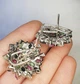Сережки серебряные с изумрудом, сапфиром, рубином 20,41 г - изображение 3
