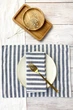 Сервировочный коврик (ланчмат) из льняной ткани TouchableLinen 1 шт 40x50 см Синяя полоска Подставка под тарелки - изображение 1
