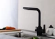 Змішувач для кухні з підключенням до фільтру Luxor Mercury Black Granit 3D Prof чорний + незалежний питний канал на змішувачі до фільтру - зображення 4