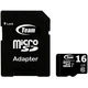Карта памяти TEAM 16 GB microSDHC class 10 + SD-adapter универсальная для хранения фото видео музыки - изображение 1