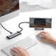 USB-хаб адаптер Type-C Baseus Metal Gleam 7в1 (Type-C, 100W, 2xUSB3.0 + HDMI 4KHD + Type-C PD + TF + SD) - Сірий - зображення 5