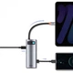 USB-хаб адаптер Type-C Baseus Metal Gleam 7в1 (Type-C, 100W, 2xUSB3.0 + HDMI 4KHD + Type-C PD + TF + SD) - Сірий - зображення 6