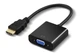 Конвертер відео адаптер HDMI - VGA перехідник (чорний) - зображення 2