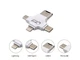 Кардридер адаптер BauTech 4 в 1 OTG USB-A Type-C microUSB Lightning для MicroSD TF універсальний Білий (1009-106-01) - зображення 2