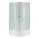 Душевая кабина Lidz Latwa SC90x90.SAT.HIGH.FR полукруглая, стекло Frost 4 мм + Lidz Душевой поддон KAPIELKA ST90x90x41, с панелью - изображение 1