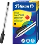 Ручки шариковые Pelikan Stick Super Soft 1 мм черные 12 шт (804370-12) - изображение 1