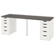 Письмовий стіл IKEA LAGKAPTEN / ALEX 200х60 см темно-сірий/білий (494.175.68) - изображение 1
