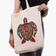 Эко сумка Морская черепаха (Sea turtle) (9227-3806-WTD) бежевая з широким дном - изображение 2