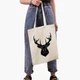 Еко сумка Олень (Deer) (9227-3803-BGZ) бежева на блискавці з кишенею - зображення 4