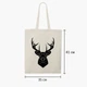Еко сумка Олень (Deer) (9227-3803-BGZ) бежева на блискавці з кишенею - зображення 6