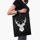 Еко сумка Олень (Deer) (9227-3803-BKZ) чорна на блискавці з кишенею - зображення 6