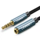 AUX 3.5 mm подовжувач Ugreen AV118 аудіо кабель (Чорний з синім, 4-pin, 0.5м) - изображение 2